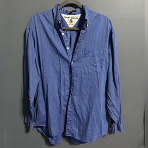 Tommy Hilfiger plain blue cotton long sleeve button up size 16.5